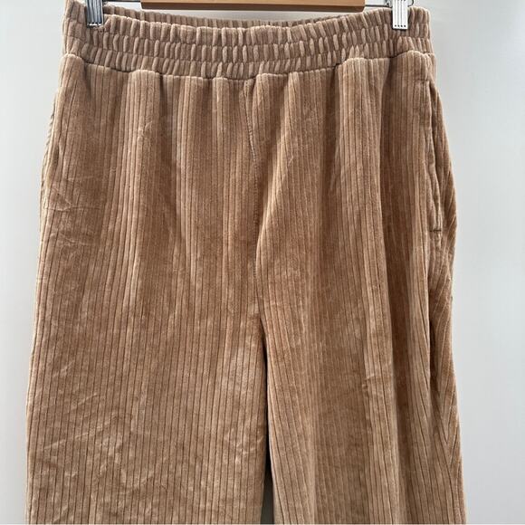 H&M Tan Corduroy High Rise Ankle Length Jogger Pants Size M - Picture 2 of 9